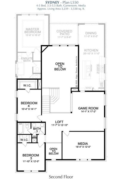 2D floor plan layout for the Syndey by Landon Homes in East Village - Classic Series, Frisco, TX (Image 5).