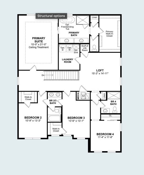 2D floor plan layout of this home in Horizon Isle, Winter Garden, FL (Image 3).