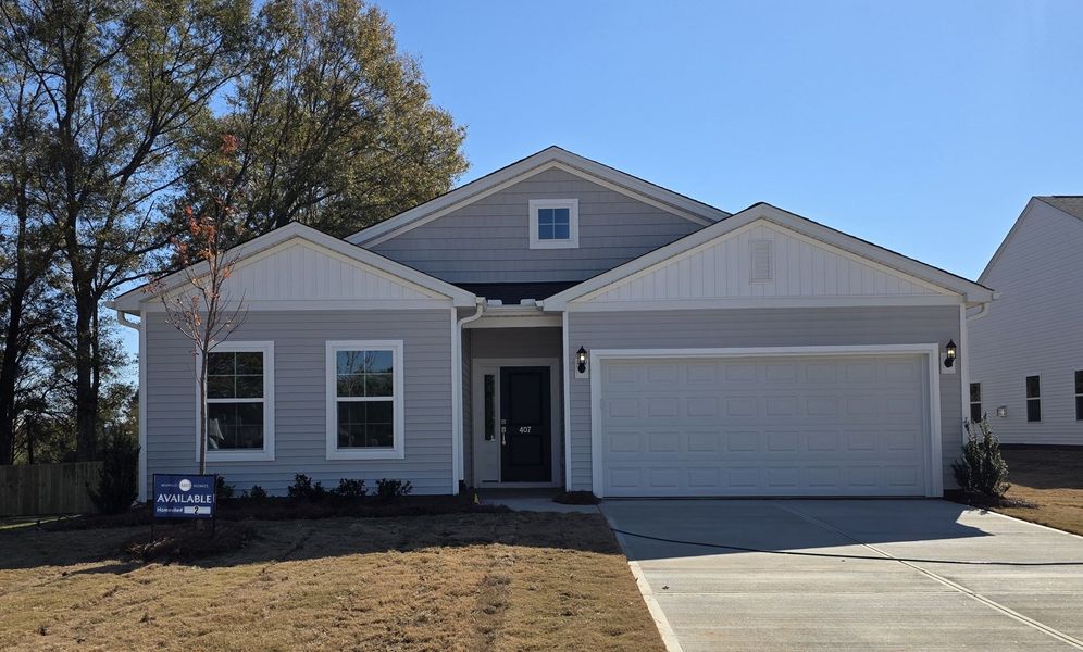 Front exterior of a new home in Dove Hollow, Chesnee, SC, highlighting curb appeal (Image 1).