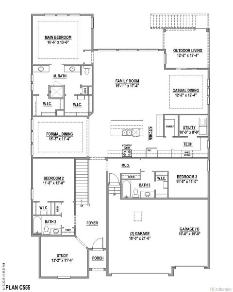 2D floor plan layout of this home in Hilltop 55+ at Inspiration 62s, Aurora, CO (Image 6).