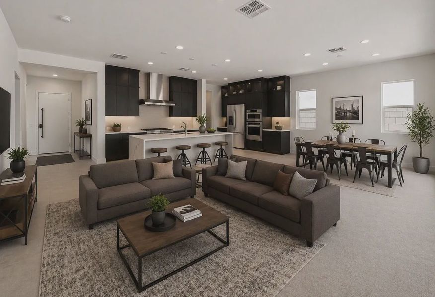 Great Room Virtually Staged - 3 of 11