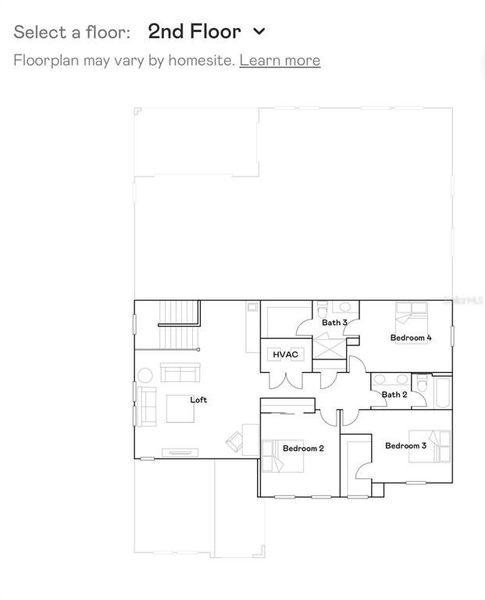 2D floor plan layout of this home in Triple Creek: The Executives, Riverview, FL (Image 5).