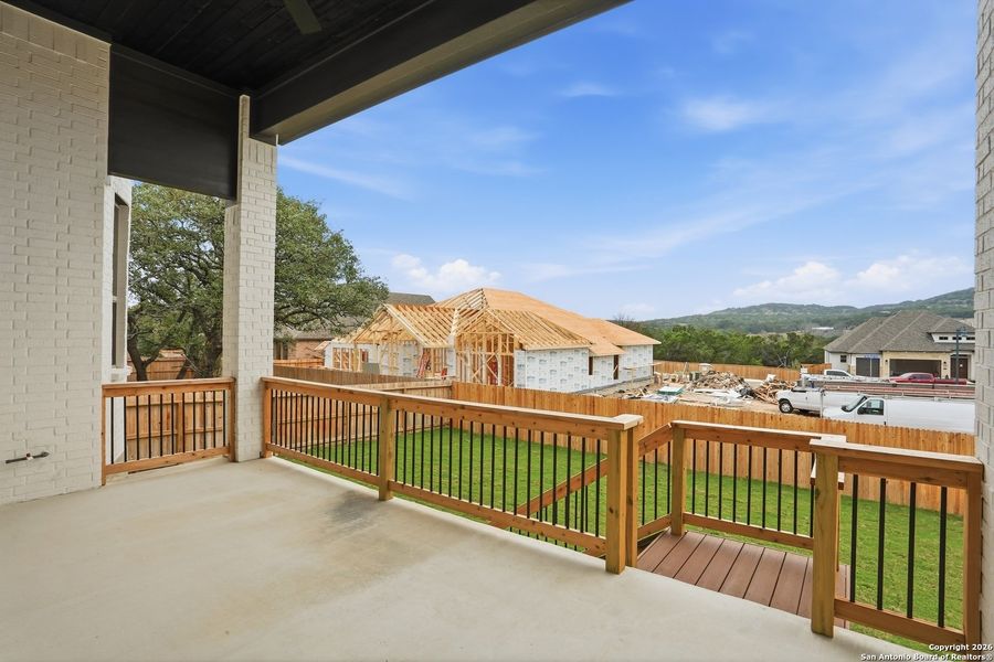 Exterior details and patio area of a home in Kinder Ranch - 70', San Antonio (Image 4).