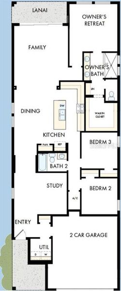 2D floor plan layout of this home in Chapel Crossings - Garden Series, Wesley Chapel, FL (Image 3).