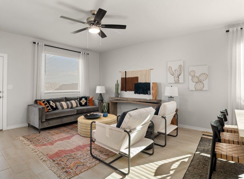 Furnished interior view inside a new home in Paseos Del Este, Horizon City (Image 4).
