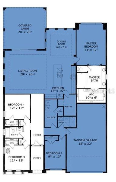 2D floor plan layout of this home in , Ormond Beach, FL (Image 3).