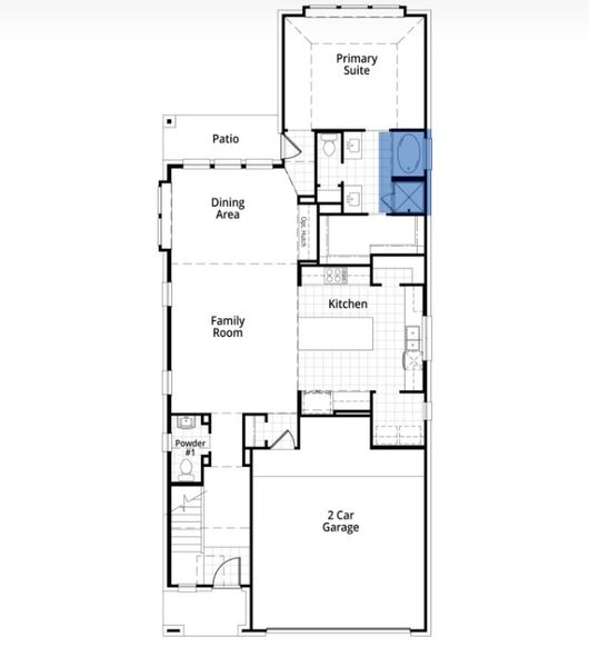 2D floor plan layout for the Lincoln by Highland Homes in Grange, Katy, TX (Image 31).