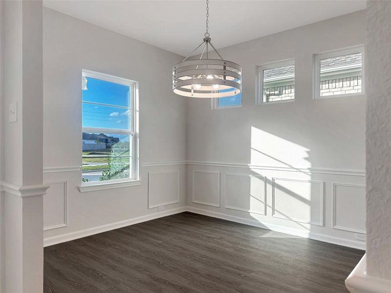The Caldwell- Dining Room. Home is under construction. Sample image for illustration; upgrades, options, and colors may vary.