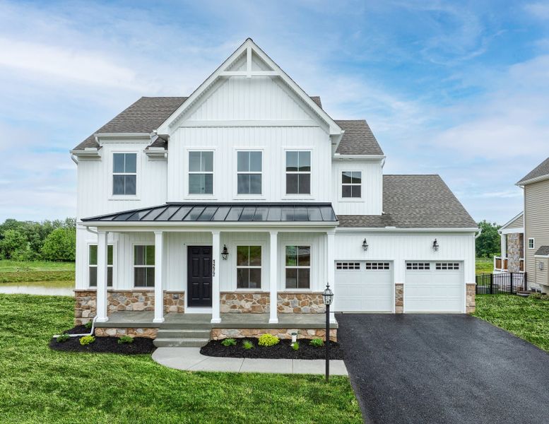 Representative exterior photo of a completed home built from the Addison by Keystone Custom Homes in Mayes Hall, Davidson, NC (Image 14).