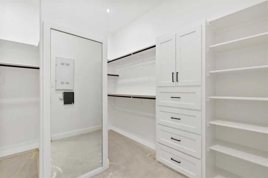 Large master closet with mirror