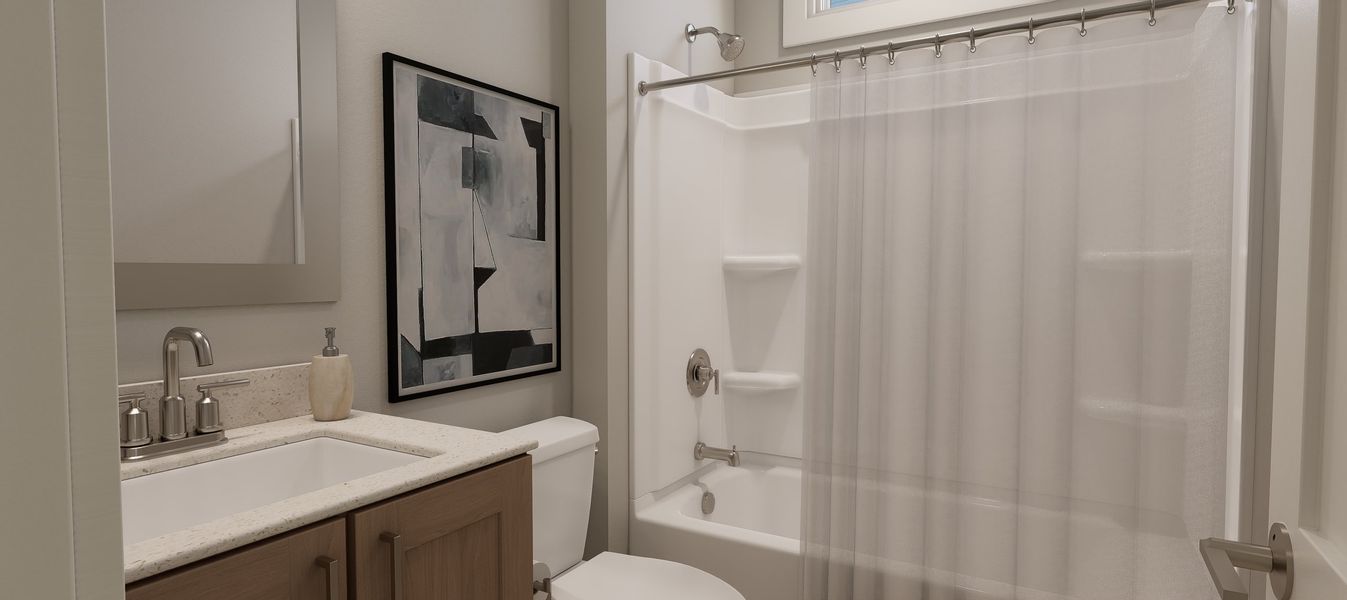 Representative furnished interior of a home built from the Willow by Baker Residential in Atwater Station - Village Collection, Fuquay Varina (Image 28).
