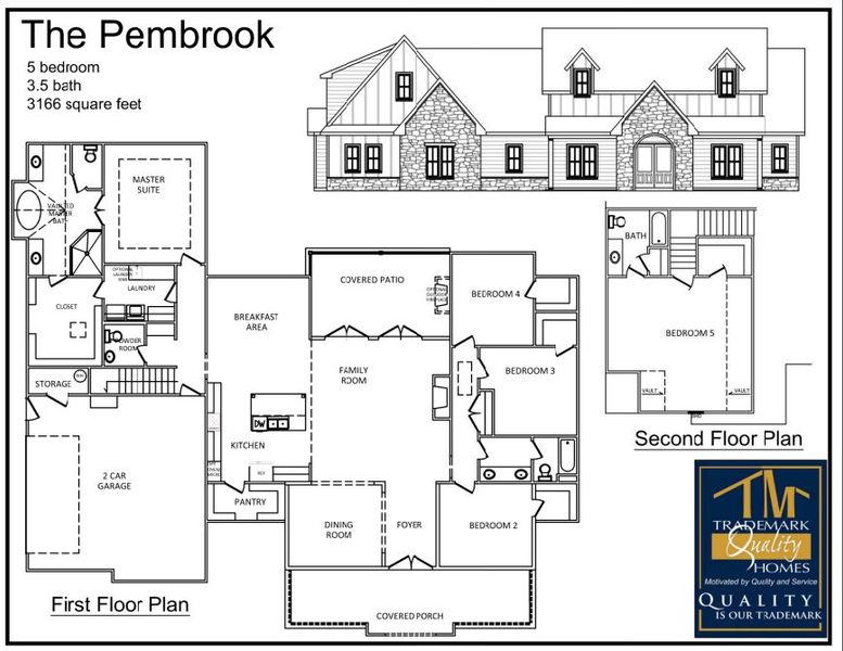 2D floor plan layout of this home in The Meadows at Lake Circle, Buchanan, GA (Image 5).