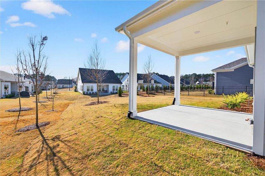 Exterior details and patio area of a home in The Reserve at Bells Ferry, Kennesaw (Image 23).