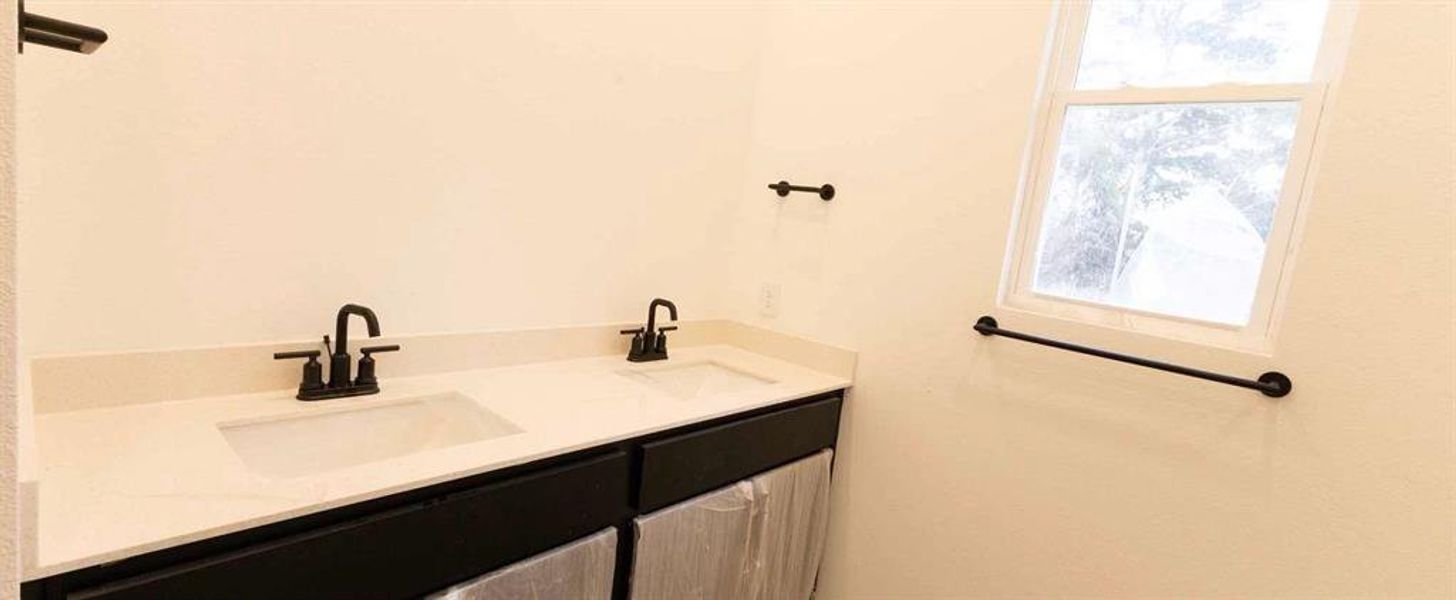 Primary Bathroom Construction Progress featuring the Noir Collection Primary Bathroom Construction Progress featuring the Noir Collection