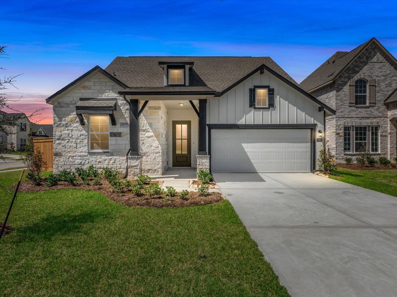 Front exterior of a new home in Dellrose, Hockley, TX, highlighting curb appeal (Image 21).