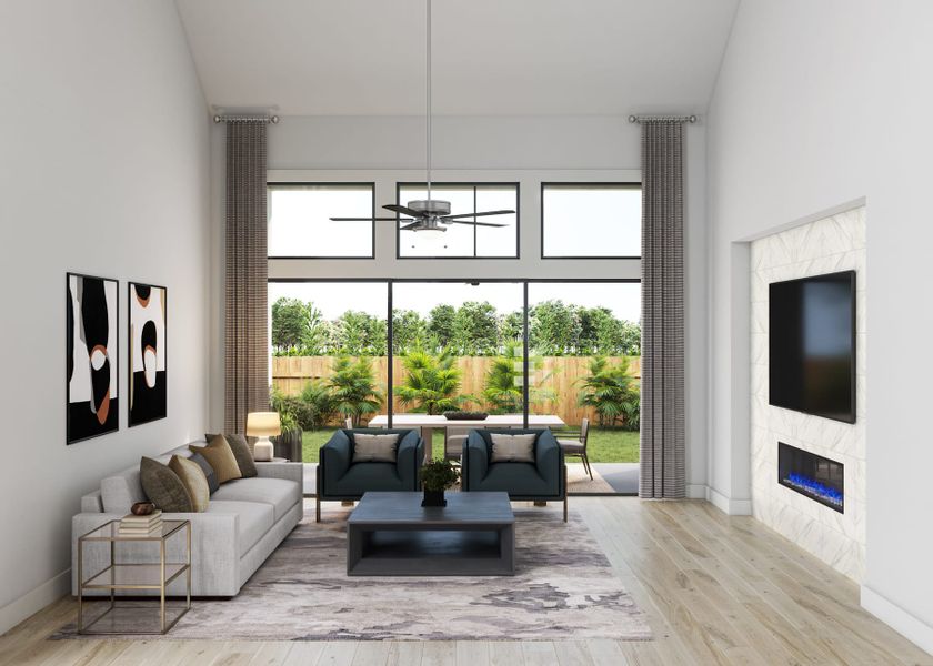 Representative furnished interior of a home built from the Downy by Tri Pointe Homes in Pecan Ridge, Fulshear (Image 6). Representative furnished interior of a home built from the Downy by Tri Pointe Homes in Pecan Ridge, Fulshear (Image 6).