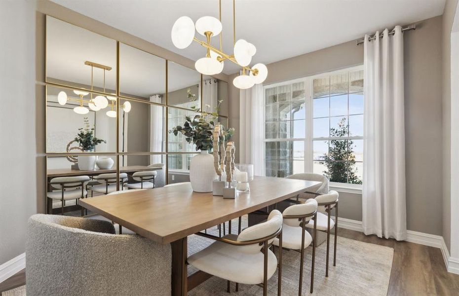 *Model Representation - Formal dining room with large windows
