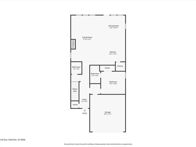 2D floor plan layout of this home in Royal Court, Little Elm, TX (Image 4).
