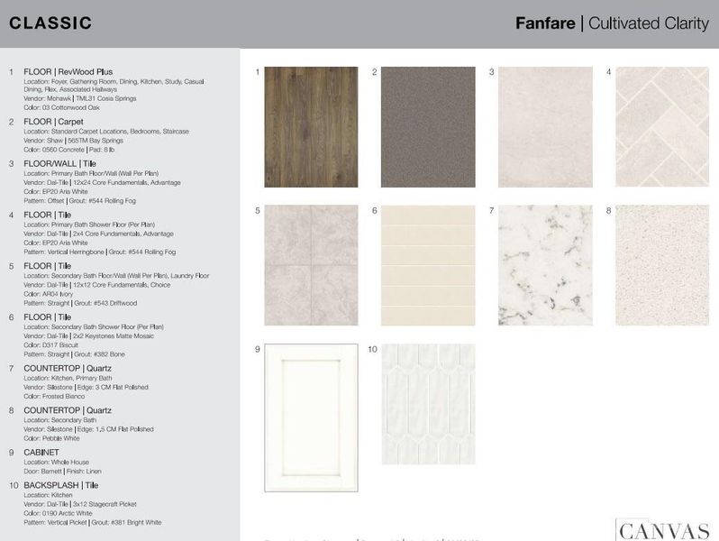 107 Clawton Loop design selections. Home is currently under construction and selections are subject to change.