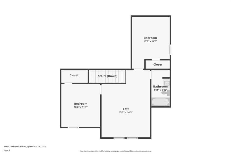 2D floor plan layout of this home in Presswoods, Splendora, TX (Image 7).