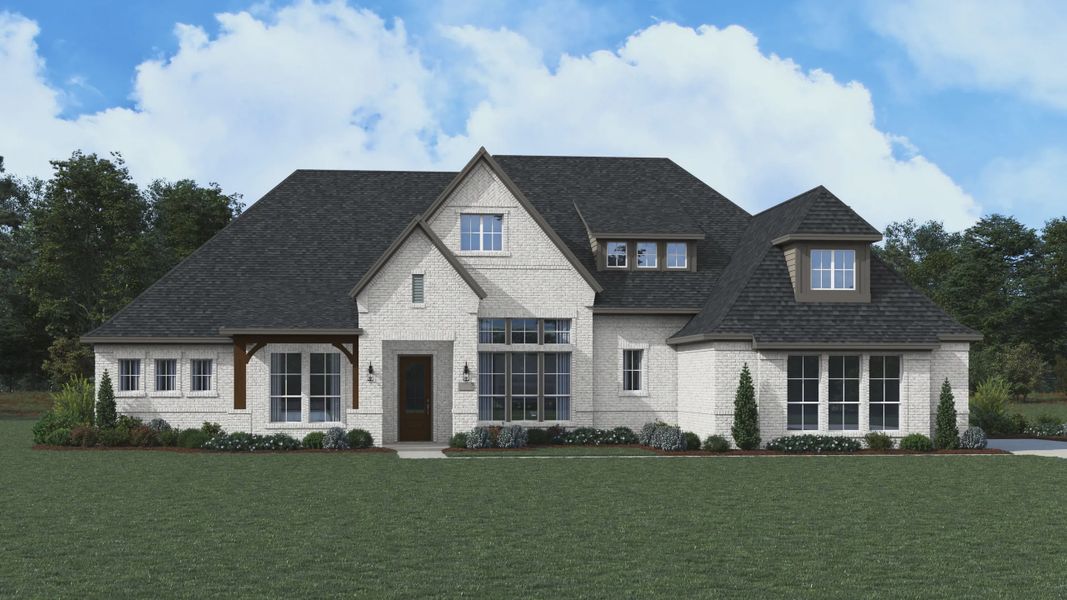 Representative exterior photo of a completed home built from the Juliet by Chesmar Homes in Homestead Estates, Sunnyvale, TX (Image 3).