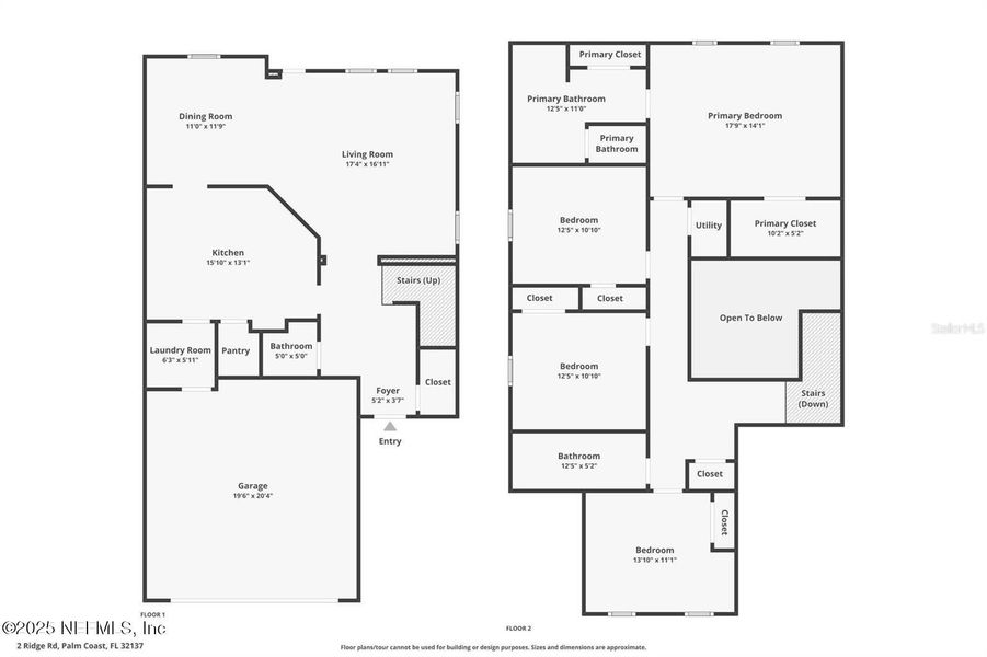 2D floor plan layout of this home in Sawmill Creek at Palm Coast Park, Palm Coast, FL (Image 3).