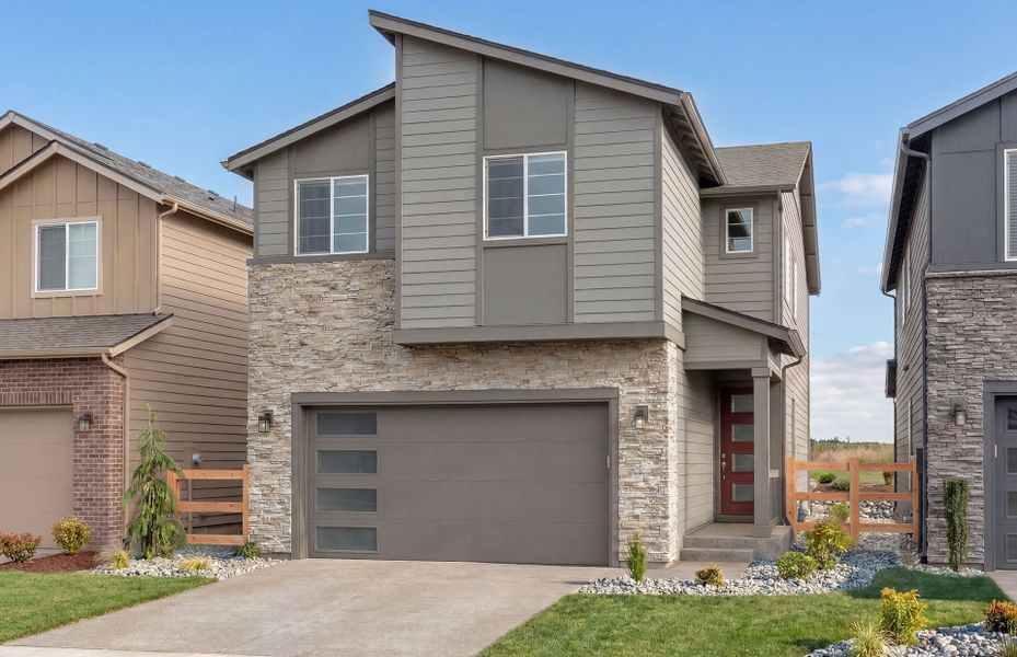 Representative exterior photo of a completed home built from the Whitney by Pulte Homes in Strata, Dacono, CO (Image 8). Representative exterior photo of a completed home built from the Whitney by Pulte Homes in Strata, Dacono, CO (Image 8).