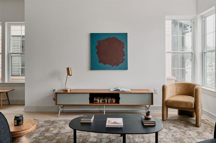 Bright interior space featuring light wood-finish flooring Bright interior space featuring light wood-finish flooring