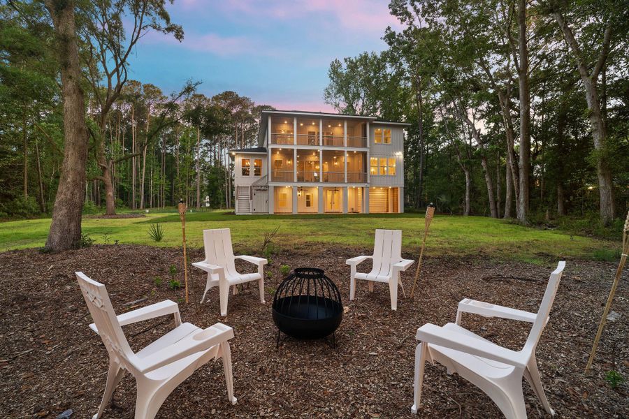 Exterior details and patio area of a home in , Awendaw (Image 37).