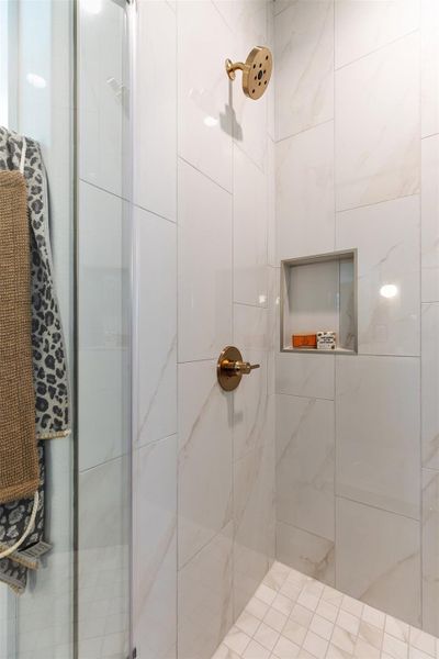 Bathroom with a stall shower