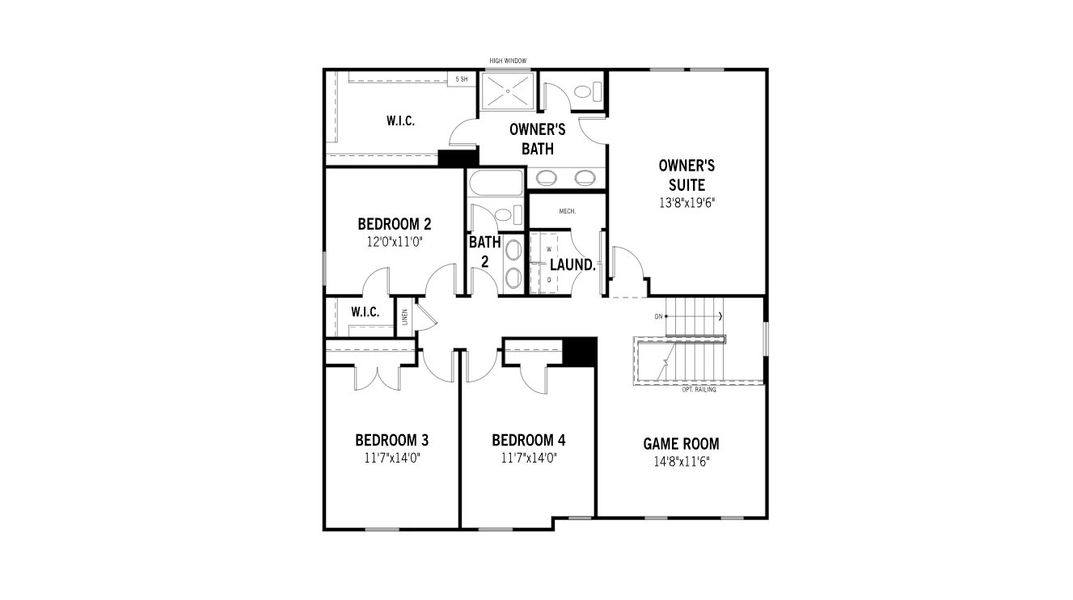 2D floor plan layout of this home in Villages of Hurricane Creek, Anna, TX (Image 3).
