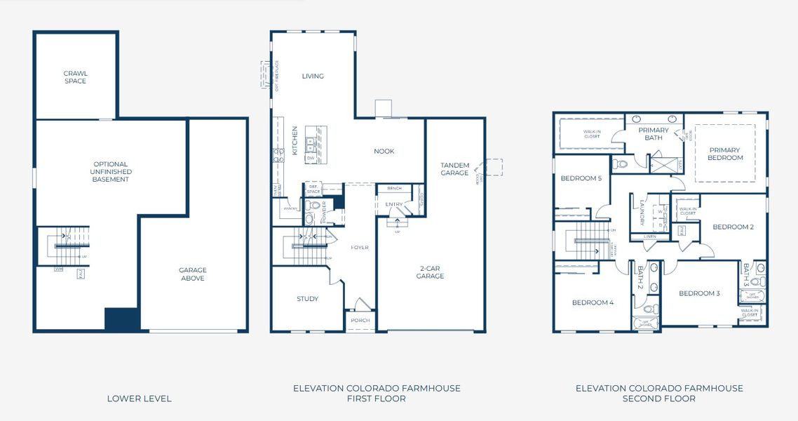2D floor plan layout for the Plan 4008 by New Home Co. in The Legacy Collection at Talon Pointe, Thornton, CO (Image 3).