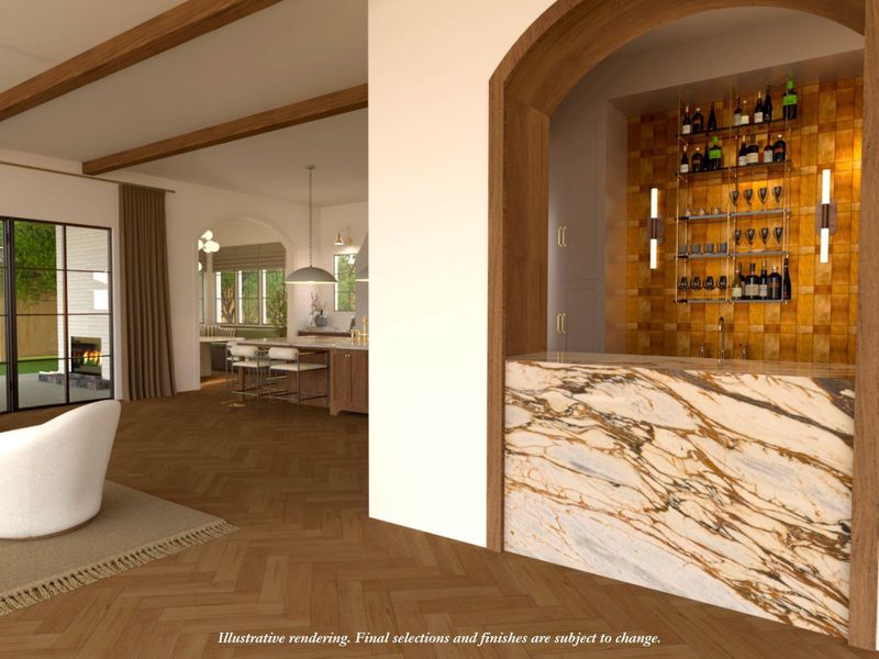 Open-concept Bar serves as the centerpiece for entertaining.