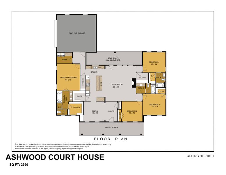 2D floor plan layout for the Ashwood Court House by Trinity Classic Homes in Zion Trails, Poolville, TX (Image 2). 2D floor plan layout for the Ashwood Court House by Trinity Classic Homes in Zion Trails, Poolville, TX (Image 2).