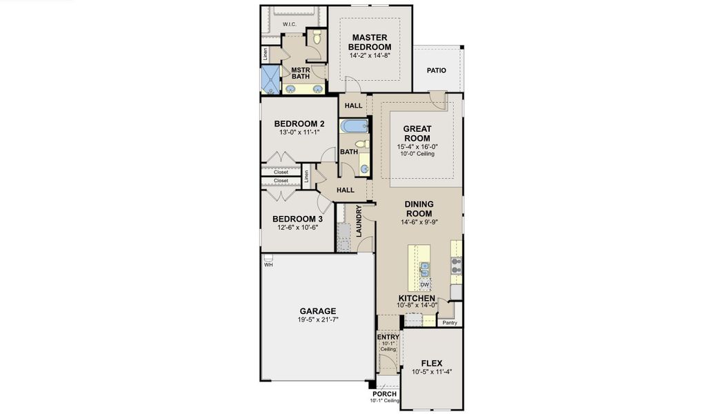 2D floor plan layout for the Artesia by Hakes Brothers in Hunters Ranch, San Antonio, TX (Image 4). 2D floor plan layout for the Artesia by Hakes Brothers in Hunters Ranch, San Antonio, TX (Image 4).