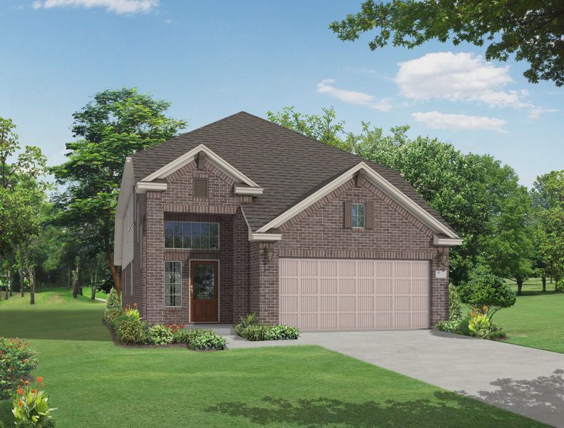 Representative exterior photo of a completed home built from the Portland by Chesmar Homes in Wood Leaf Reserve, Tomball, TX (Image 13).