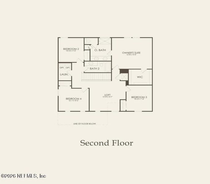2D floor plan layout of this home in Wells Landing, Jacksonville, FL (Image 4).