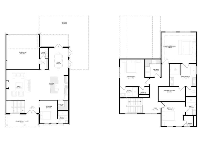 2D floor plan layout for the Willow by Arkan Homes in Echo at Crabapple, Alpharetta, GA (Image 2).