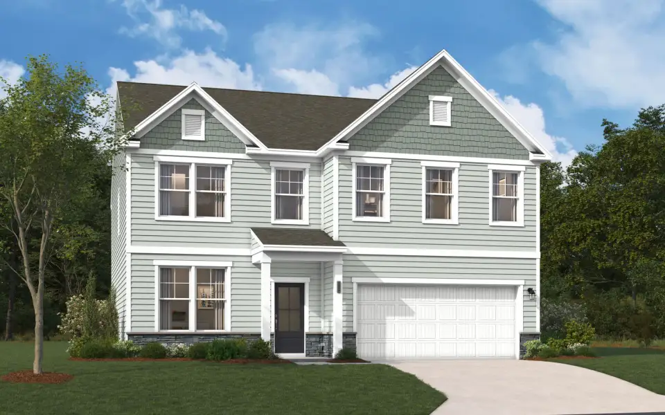 Representative exterior photo of a completed home built from the The Kershaw by Stanley Martin Homes in Croftside Single Family Homes, Powder Springs, GA (Image 107).