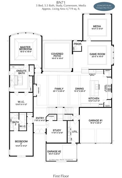 2D floor plan layout for the Verano by Landon Homes in Fields Reserve - 70's, Frisco, TX (Image 3). 2D floor plan layout for the Verano by Landon Homes in Fields Reserve - 70's, Frisco, TX (Image 3).
