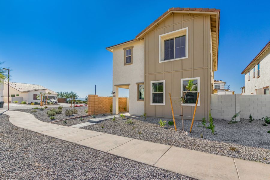 Exterior details and patio area of a home in Solvida at Estrella, Goodyear (Image 3).