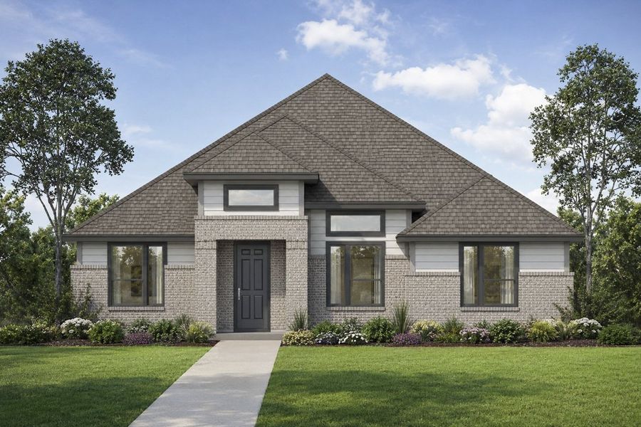 Representative exterior photo of a completed home built from the The Ashford by Lillian Custom Homes in Dominion Park, Waxahachie, TX (Image 7).