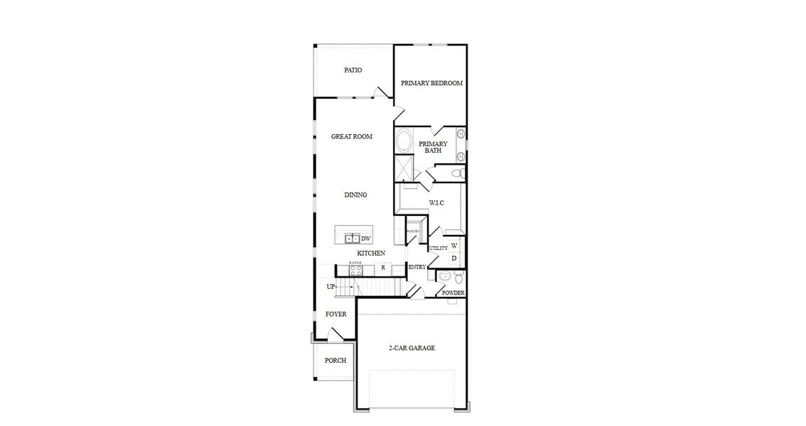 2D floor plan layout for the Ailynn by New Home Co. in The Cottages Collection at Oakberry Trails, Waller, TX (Image 4). 2D floor plan layout for the Ailynn by New Home Co. in The Cottages Collection at Oakberry Trails, Waller, TX (Image 4).