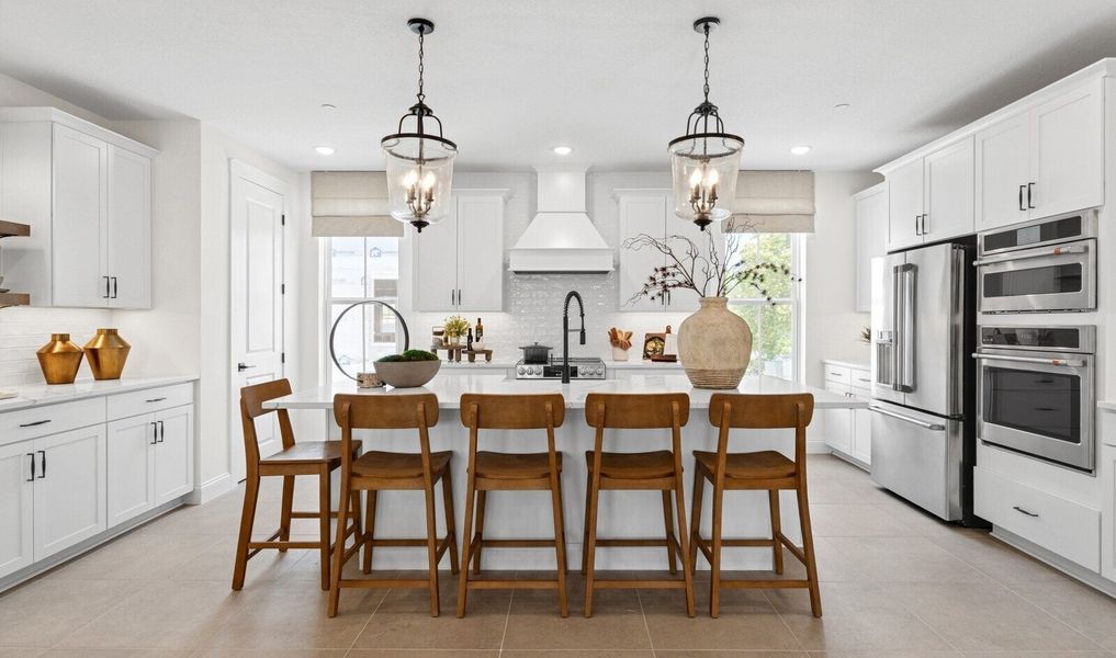 Kitchen with center island and pendant lighting Kitchen with center island and pendant lighting