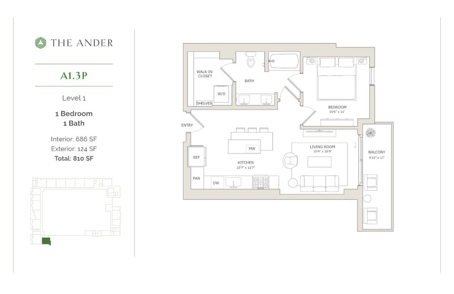 2D floor plan layout for the A1.3P by Ledgestone Development Group in The Ander, Austin, TX (Image 1). 2D floor plan layout for the A1.3P by Ledgestone Development Group in The Ander, Austin, TX (Image 1).