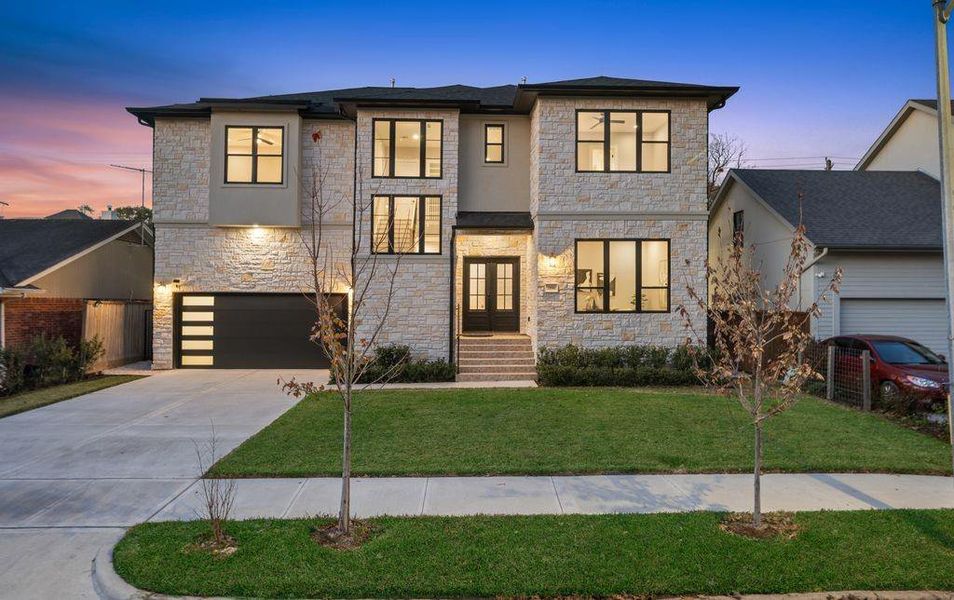 Front exterior of a new home in , Houston, TX, highlighting curb appeal (Image 1). Front exterior of a new home in , Houston, TX, highlighting curb appeal (Image 1).