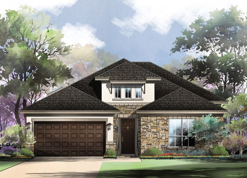 Durango Floor Plan at Ranches at Creekside, Boerne | Sitterle Homes Elevation C Durango Floor Plan at Ranches at Creekside, Boerne | Sitterle Homes Elevation C