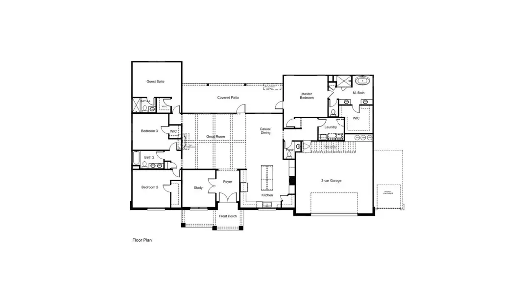 2D floor plan layout for the The Pin Oak by Joseph Creek Homes in Country Village Estates, Castroville, TX (Image 3). 2D floor plan layout for the The Pin Oak by Joseph Creek Homes in Country Village Estates, Castroville, TX (Image 3).