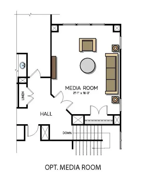 2D floor plan layout for the Princeton by Greybrook Homes in Deer Brook, Mooresville, NC (Image 40).