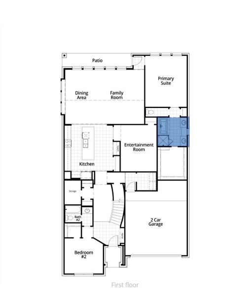 2D floor plan layout for the Cambridge Plan by Highland Homes in Mosaic: Artisan Series - 50ft. Lots, Prosper, TX (Image 22).
